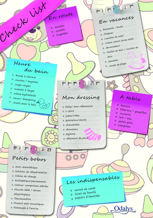 check-list bébé spéciale vacances