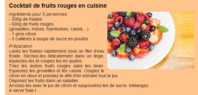 recette cocktail de fruits pour cuisiner en vacances