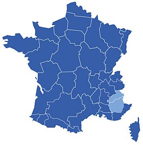 carte de France : Alpes du Sud