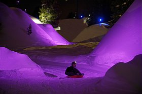 parcours luge nocturne à la Plagne