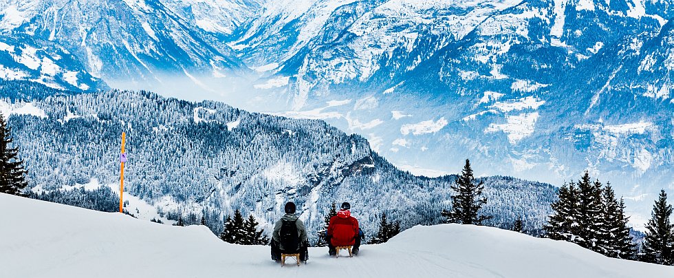 faire de la luge dans les Alpes, la Plagne