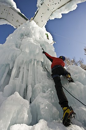escalade sur glace à la Plagne