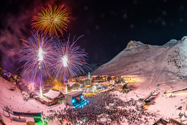 feu d'artifice à Tignes