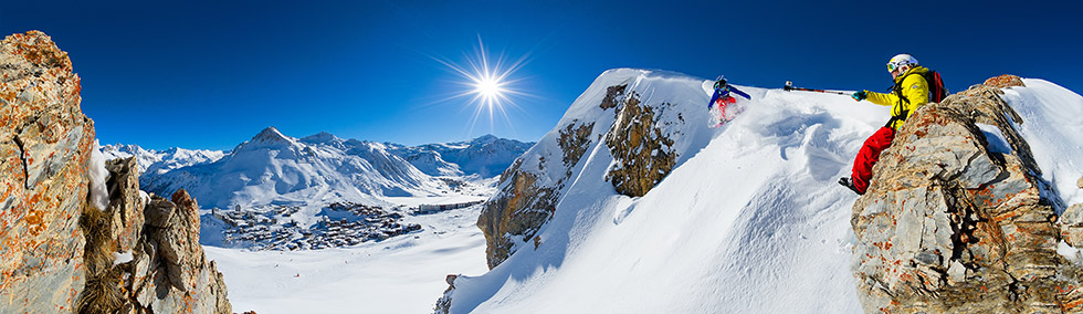 ski freeride dans les massifs de Tignes