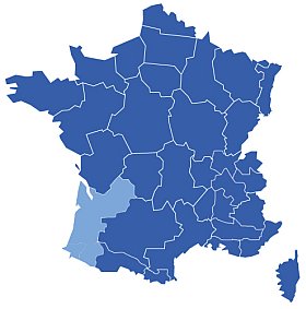 Carte de l'Aquitaine pour votre location vacances