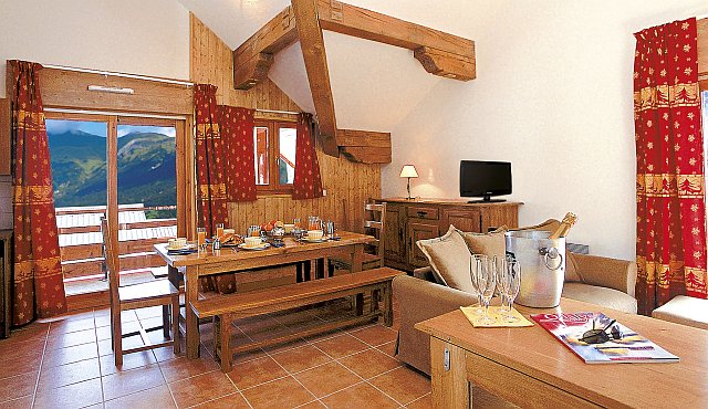 Intérieur d'un appartement à la résidence La Cascade (Vaujany, L'Alpe d'Huez)